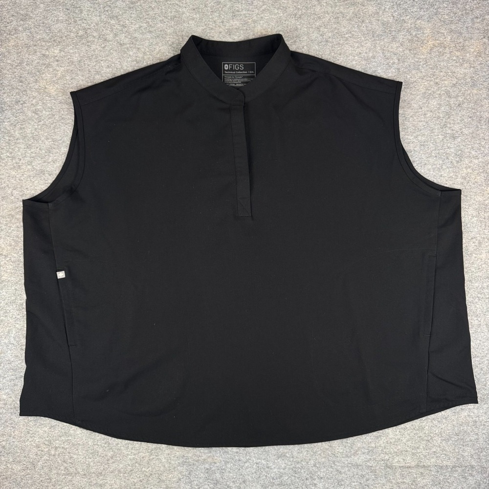FIGS Technical Collection Rafaela Oversized Scrub Top Black Womens 5XL